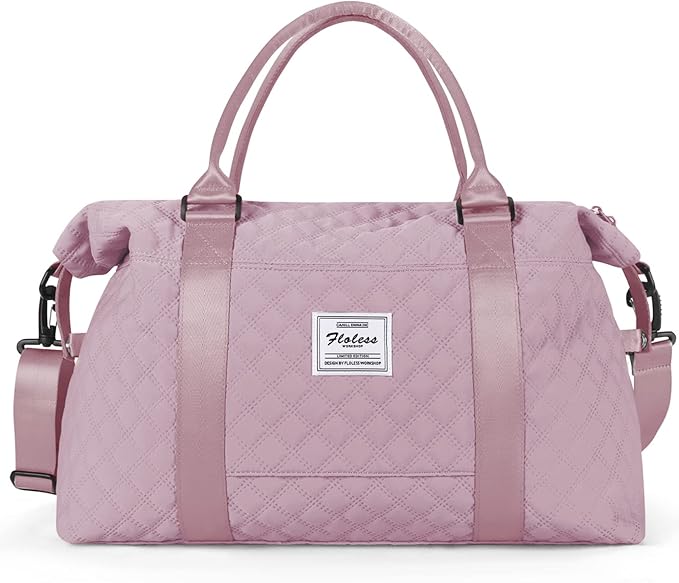 HYC00 Travel Duffel Bag,Carry-on Overnight Weekender Bags for Women,Sports Tote Gym Bag with Wet Pocket