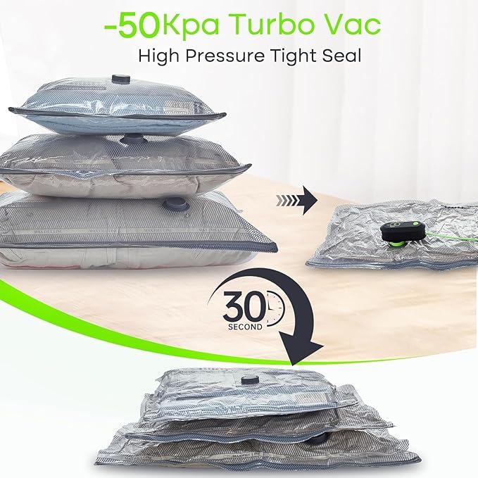 Vacuum Bags for Travel with USB Pump, 18 Pack Compression Travel Vacuum Bags for Luggage and Suitcase, Carry-on Size Space Saver Bags for Clothes and Clothing