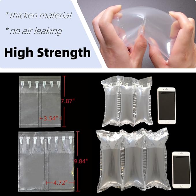 Air Pillows for Shipping with Pump Packaging Air Bags 400 Count Inflatable Shipping Supplies Box Filler Packing Materials Alternative to Packing Peanuts, Purse Stuffers for Shape 3.54" x 7.87"