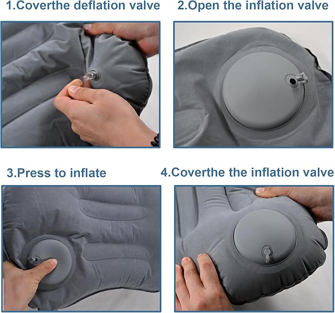 3 Pack 17 in Ultralight Inflatable Pillow Travel Pillow,Camping Pillow for Neck & Lumbar Support,Beach,Camping,Traveling,Hiking,Sleeping,Napping,Desk Rest(3Color)