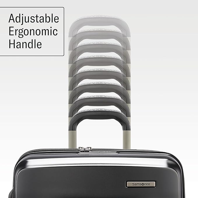 Samsonite Octiv Lightweight Hardshell 20-Inch Carry-On Luggage -Durable & Impact Resistant, 360° Aero Trac Spinner Wheels, Adjustable Telescopic Handle, Expandable Suitcase, TSA Approved Lock - Black