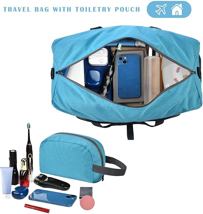 Felipe Varela Duffle Bag with Shoes Compartment and Adjustable Strap,Foldable Travel Duffel Bags for Men Women,Waterproof Duffel Bags