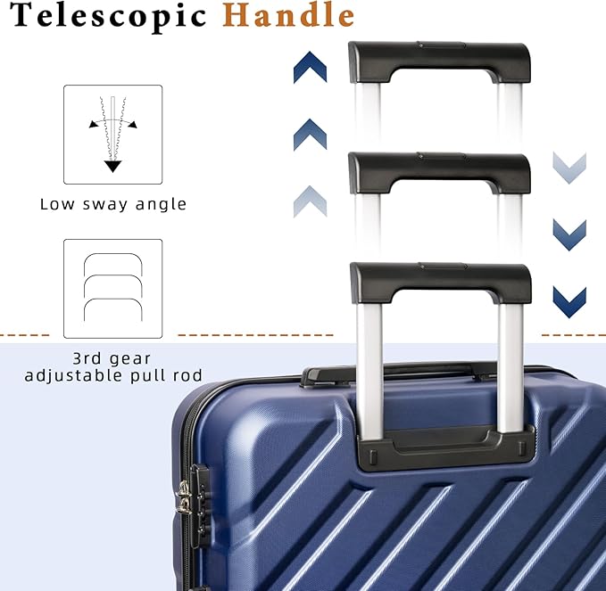 Luggage Sets 5 Piece,Suitcases with Wheels, Hard Case Luggage with Detachable Spinner Wheels,Carry On Luggage Set (5 Piece Sets (20"/24"/28"/DB/TB))