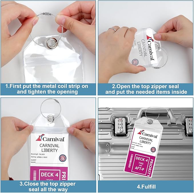 Cruise Luggage Tag Holder, Cruise Luggage Tag Holder can be Used for 2025Carnival, NCL, MSC Cruises, and Princess Ships Offer