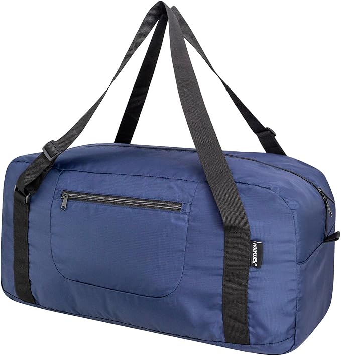 HOLYLUCK Foldable Travel Duffel Bag For Women & Men Luggage Great for Gym - large navy blue
