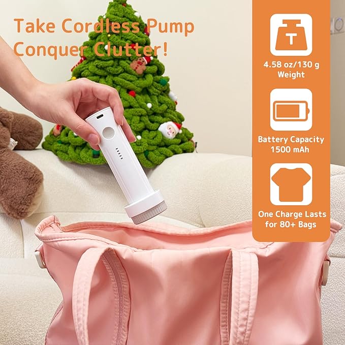 18 Pack Vacuum Bags for Travel with Rechargeable Air Pump, Carry-On Compression Bags for Luggage and Suitcase, Space Saver Storage for Clothing and Travel Organization