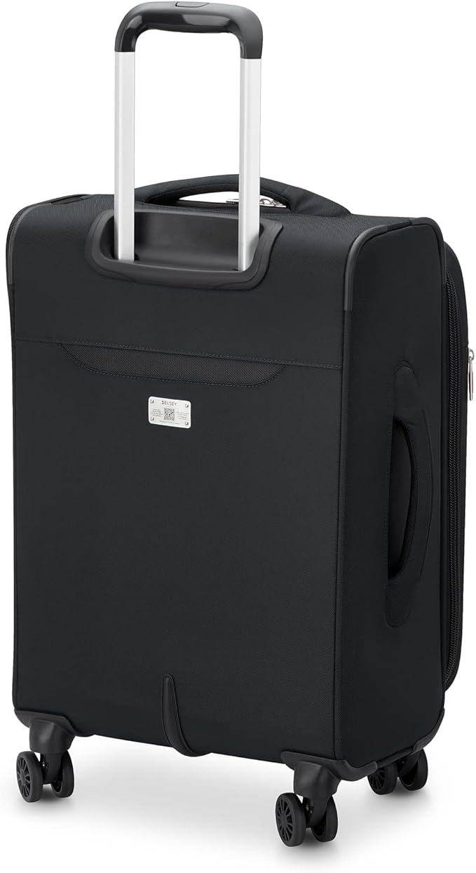 DELSEY PARIS Sky Max 2.0 Softside Expandable Luggage with Spinner Wheels, Black, Carry-on 21 Inch