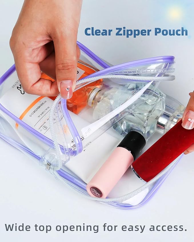 2 Packing Cubes 1 Quart Size Travel Bag TSA Approved Toiletry Bag Clear Small Purse Pouch International Long Flight Must Haves for Toiletries Makeup Liquids Airplane Europe Vacation Essentials
