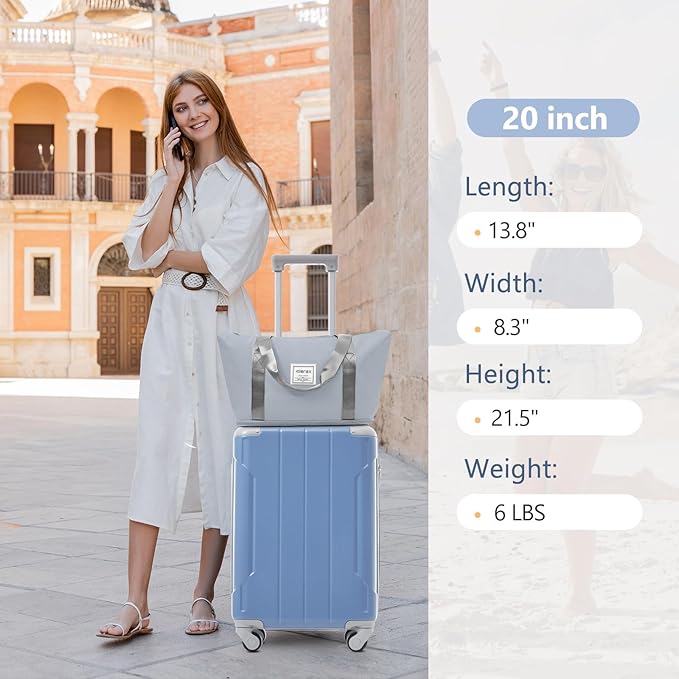 Merax Luggage Set 3 Piece, 20 Inch Carry on Spinner Suitcase with Corner Guards, Lightweight Durable, Airline Approved for Business or Weekend Travel