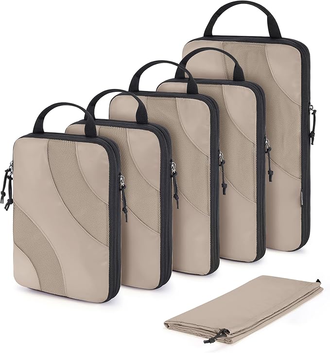 BAGSMART Compression Packing Cubes, 6 Set/4 Set/2 Set Travel Packing Cubes for Carry on Suitcases, Compression Suitcase Organizers Bag Set & Travel Cubes for Luggage, Lightweight Packing Organizers