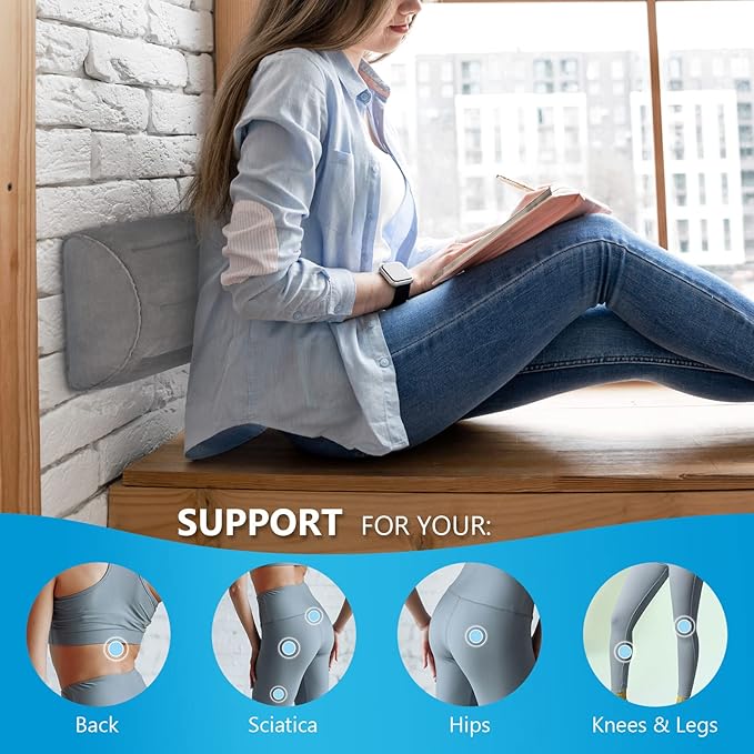 Inflatable Bolster Pillow, Half Moon Pillow for Legs, Knees, Lower Back & Head | Semi Roll Pillow for Bed, Sleeping | Knee Pillow for Side, Back Sleepers - Ankle & Knee Support - Leg Elevation