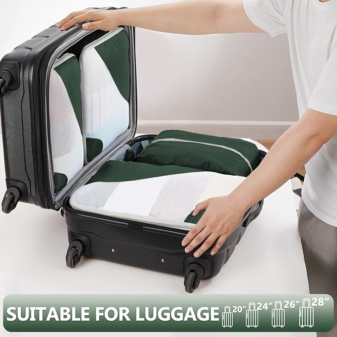 8 Set Packing Cubes for Travel, Gifts for Women Mom,Anti-Tearing Suitcase Organizer for Luggage with Shoe & Hanging Toiletry Bag,OlarHike Vacation Essentials & Accessories for Cruise Ship