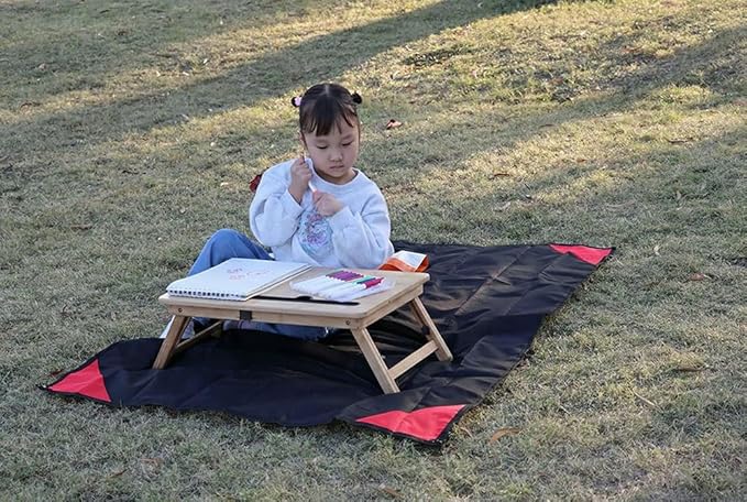 Orga'Neat Pocket Picnic Blanket, Sandproof Lightweight Pocket Camping Tarp, 55″x 39″ Foldable & Fits into Small Bag, Water Resistant Washable Quick Dry Compact Beach Mat for Outdoor Recreation