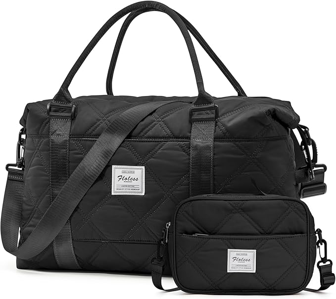 HYC00 Travel Duffel Bag,Carry-on Overnight Weekender Bags for Women,Sports Tote Gym Bag with Wet Pocket