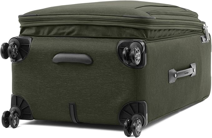 Travelpro Platinum Elite Softside Expandable Checked Luggage, 8 Wheel Spinner Large Suitcase, TSA Lock, Men and Women, Pilot Green, Checked Large 29-Inch