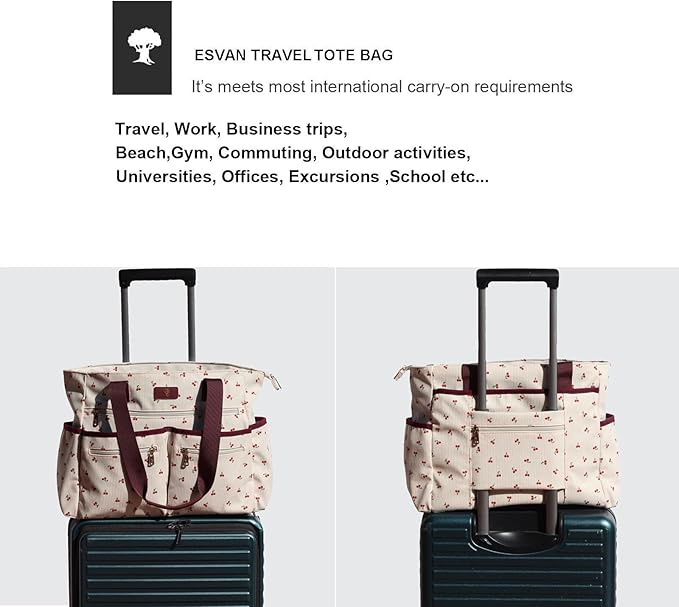 Weekender Bag Carry On Bag Overnight Tote Travel Duffle with 13 Pockets for Travel,Work，Gym,Beach,Teacher,Nurse