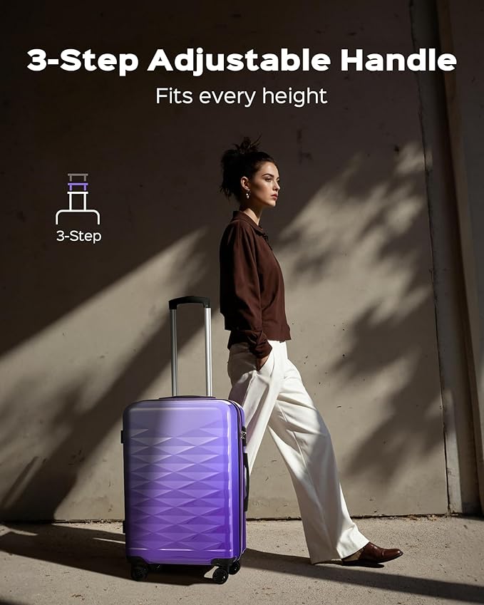Suitour Luggage Sets 2 piece, Hardshell Lightweight Travel Suitcase with Spinner Wheel 20/28 inch Travel Suitcase set…