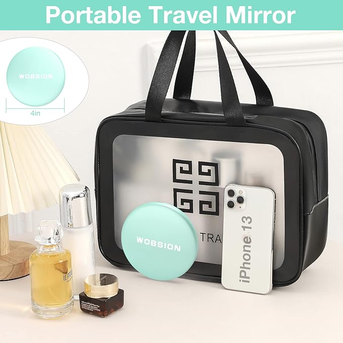 wobsion 10X Magnifying Tabletop Mirror, 4 Inch Round, Glass, ABS