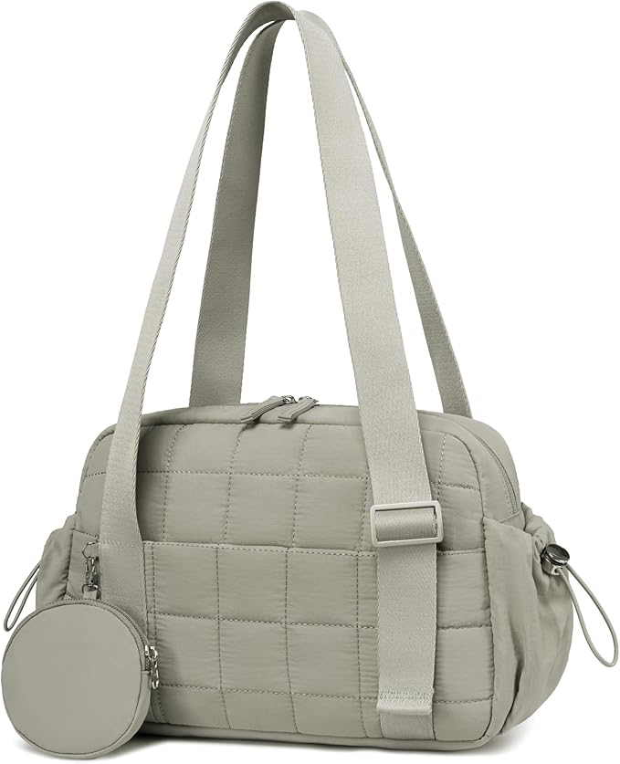CAMTOP Mini Gym Bag for Women, Small Gym Tote Bag Puffy Quilted Sports Duffel Bag with Wet Compartment and Coin Purse Duffel Bags Dance Yoga Workout Bag for Gifts
