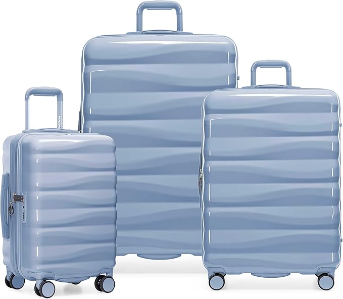 Traveler's Choice Edinburgh II Hardside Spinner Luggage, TSA Lock, Blue, 3 Piece Set (21/25/29)