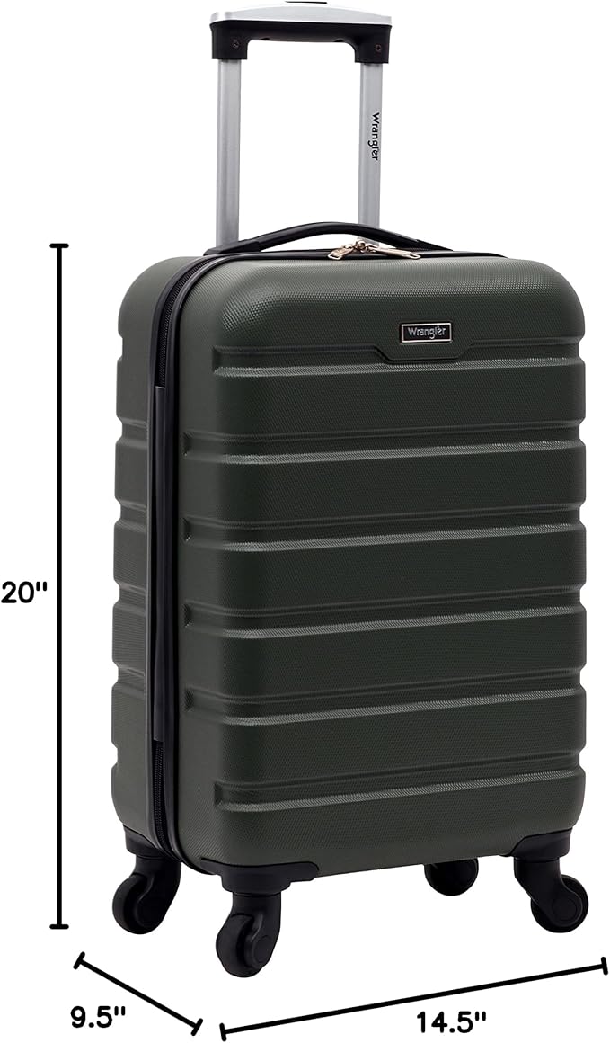 Wrangler 22" Hardside Spinner Carry-On Luggage, Deep Depth