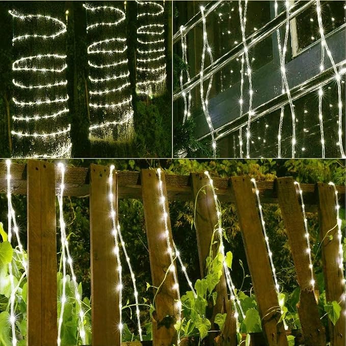 3.3ft 2-Wire Waterproof LED Rope Light Kit,110V-120V PVC 30 LED/M Tube Lights Strip for Background Lighting, Outdoor Decorative Lighting, Christmas(Warm White)