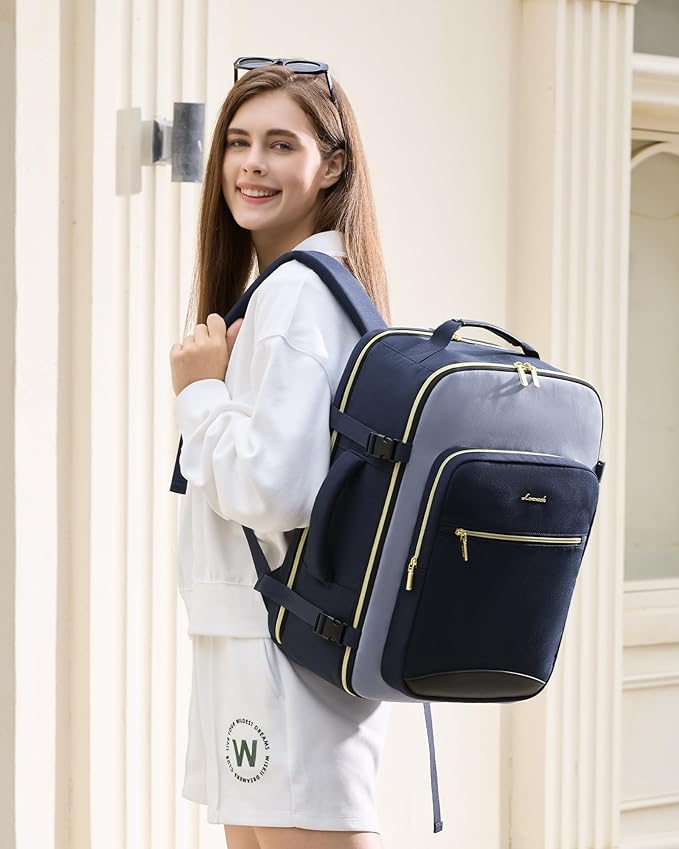 LOVEVOOK 40L Travel Backpack for Women & Men, Airline Approved Carry On Luggage with 3 Packing Cubes, TSA Overnight Bags, Waterproof Personal Item Bag, Weekender Essentials Backpacks fits 17" Laptop