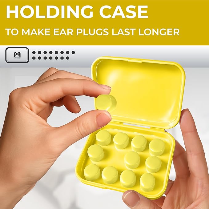 Peace&Quiet | PQ Wax Ear Plugs for Sleeping, Swimming - Soft Noise Cancelling Silicone Gel Wax Earplugs for Sleep and Swimmers, Ear Protection with Sound Blocking Level of 32 Db, Yellow