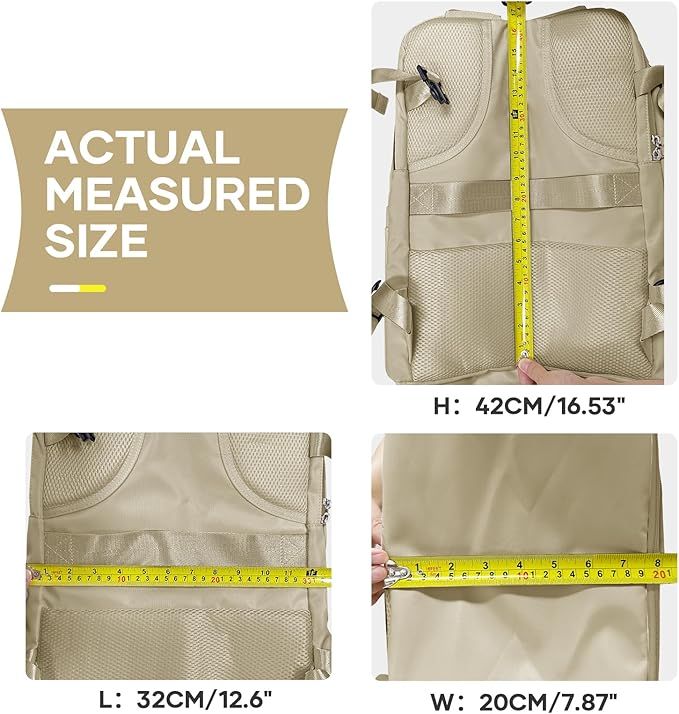 coowoz Travel Backpack For Women Men,Carry On Backpack,Hiking Backpack Waterproof Outdoor Sports Rucksack Casual Daypack travel essentials（Khaki）