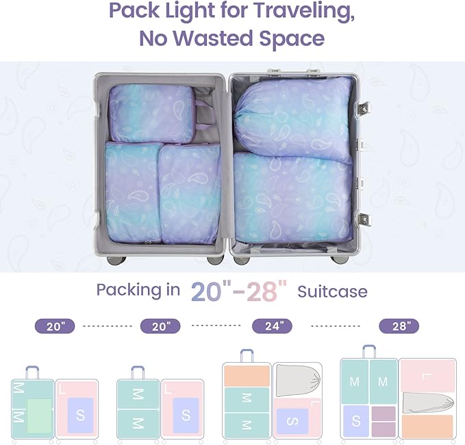 Cambond Compression Packing Cubes for Travel - Lightweight Expandable Travel Bags Luggage Organizers Travel Essentials Compression Cubes for Travel Space Saver for Carry on Suitcases Organizer