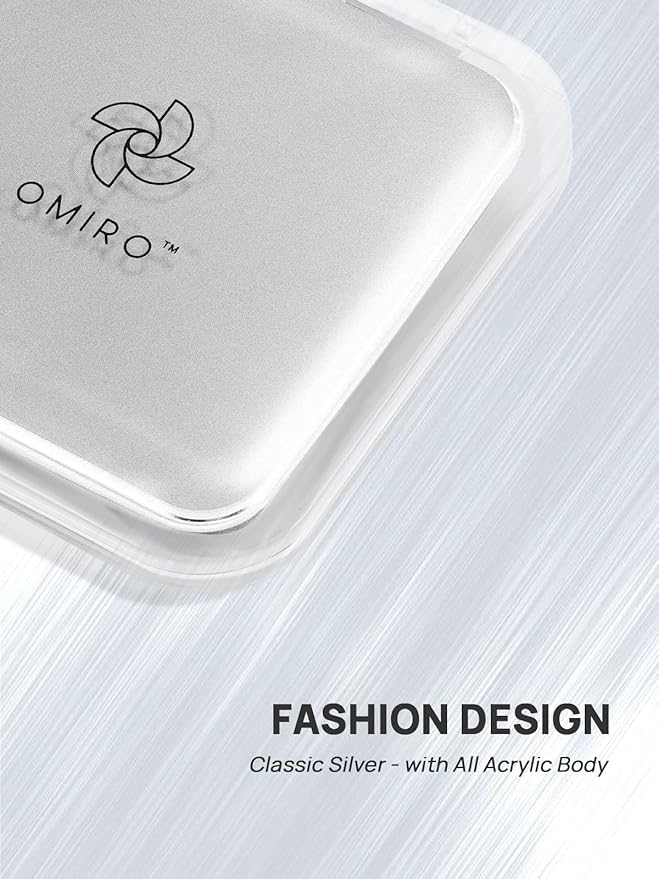 OMIRO Folding Compact Mirror, 1X/15X Magnification 3½” Pocket Size Square Hand Mirror for Travel Makeup (Silver)