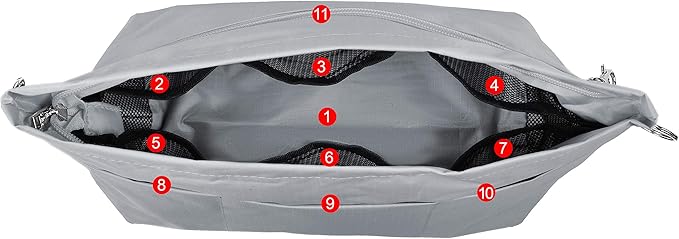 Vercord Handbag Purse Tote Pocketbook Organizer Insert Zipper Closure 11 Pockets 3 Sizes Many Colors