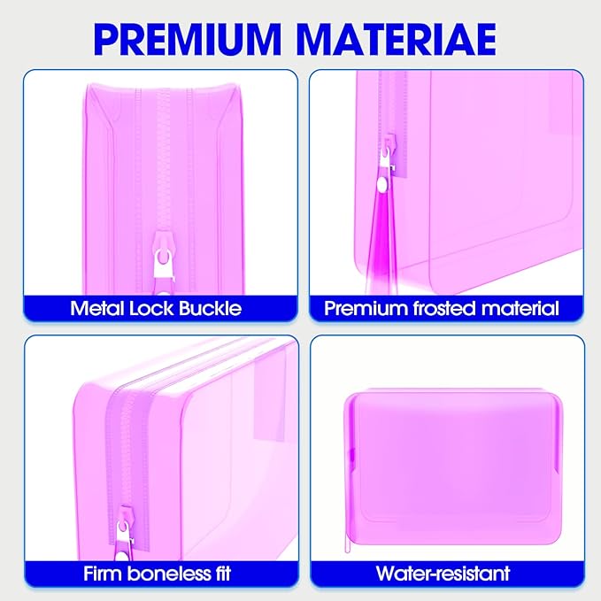 ZHOOGE 6 Pack Clear Cosmetic Bag Makeup Bags Toiletry Bag with Zipper and Handle, TSA Approved Clear Organizer Bags, PVC Cosmetic Pouch for Women and Men Fit Carry-on Travel Essentials