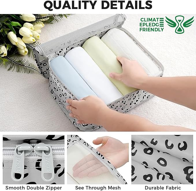 BAGAIL 9 Set Packing Cubes with Packing List Luggage Packing Organizers for Travel Accessories