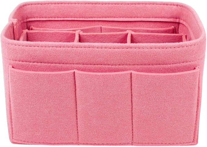 ZTUJO Purse Organizer Insert, Felt Bag Organizer For Handbag Purse Organizer,13 Colors, 6 Size (Large, Light Pink)
