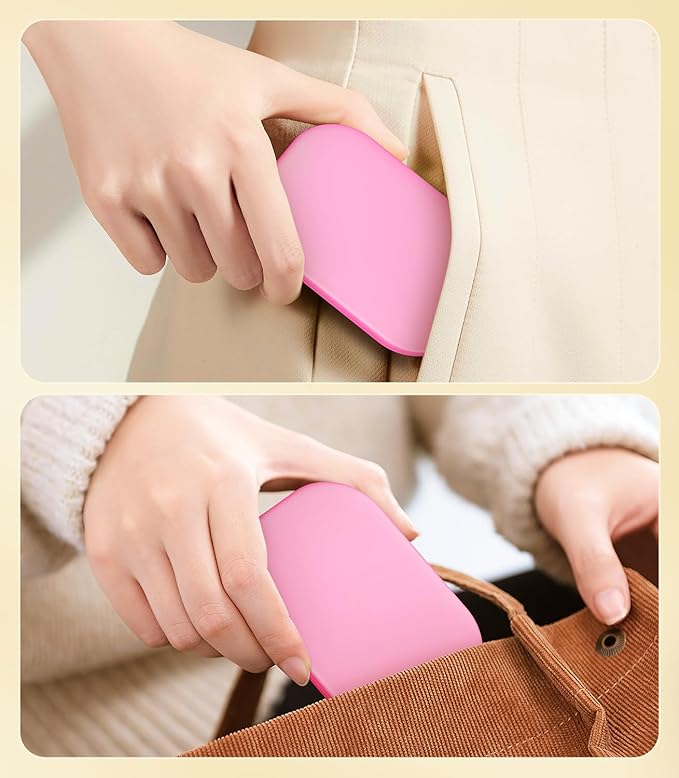Gospire Lighted Compact Mirror with Light and Magnification 1X/3X, Stepless Dimming and Three-Color Adjustable Lights, Rechargeable Battery and Compact Size for Purse and Travel - Deep Pink