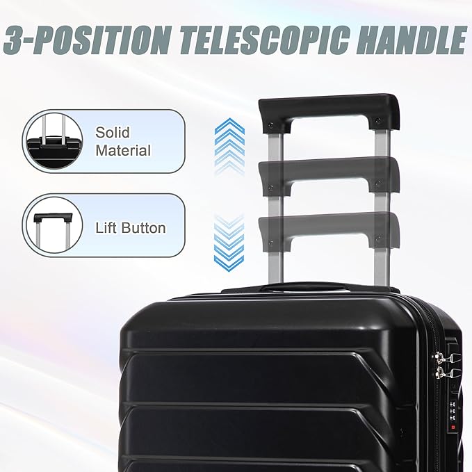 Hardside Luggage, Lightweight Durable ABS Suitcase with Spinner Wheels, 20/14 Inch