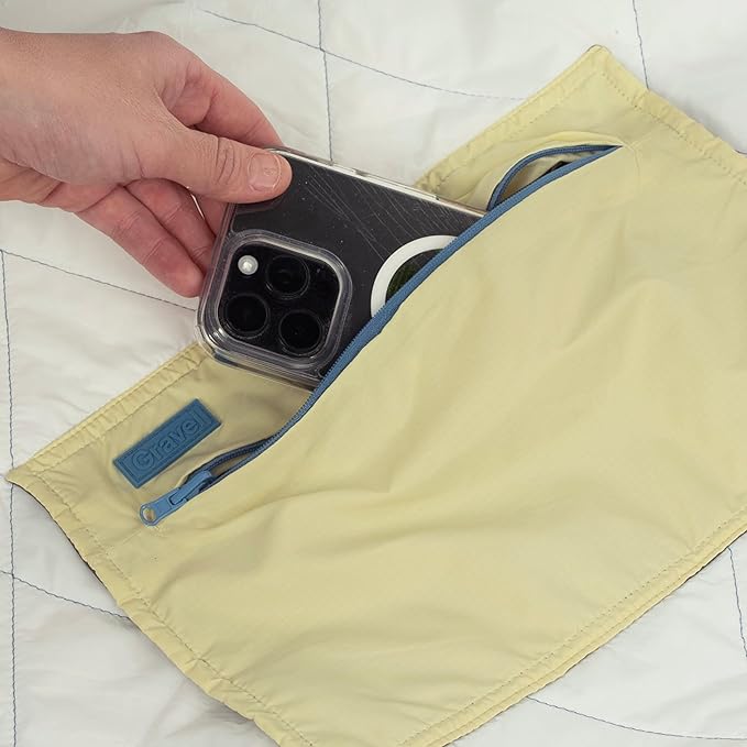 Gravel Layover Travel Blanket – Ultra-Light Compact Blanket for Camping and Outdoor Adventures - Down Alternative Portable Travel Blanket for Layovers & Road Trips (Polar)