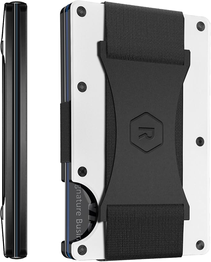 Ridge Wallet for Men - Slim Minimalist Compact Wallet and Card Holder, RFID Protected Front Pocket Wallets for Men with Integrated Cash Strap