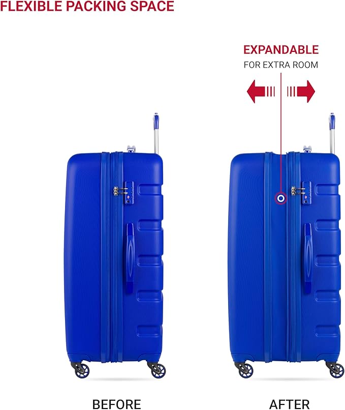 SwissGear 7366 Signature Hardside Expandable Luggage with Spinner Wheels, TSA Lock, Cobalt, Checked-Large 27-Inch