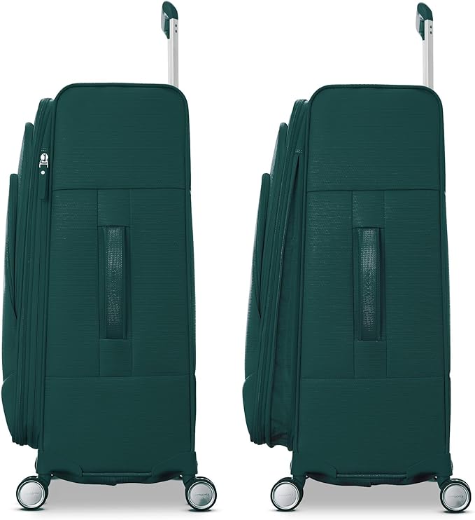 Samsonite UpLIFT Lightweight Medium Checked Softside Luggage with Spinner Wheels - Expandable - Airline-Approved, Polyester Soft Suitcase for Ultra Light Travel - Emerald Green