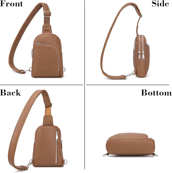 INICAT RFID Blocking Sling Bag, Anti Theft Crossbody Bag for Women, Travel Fanny Pack Style Purse, Vegan Leather