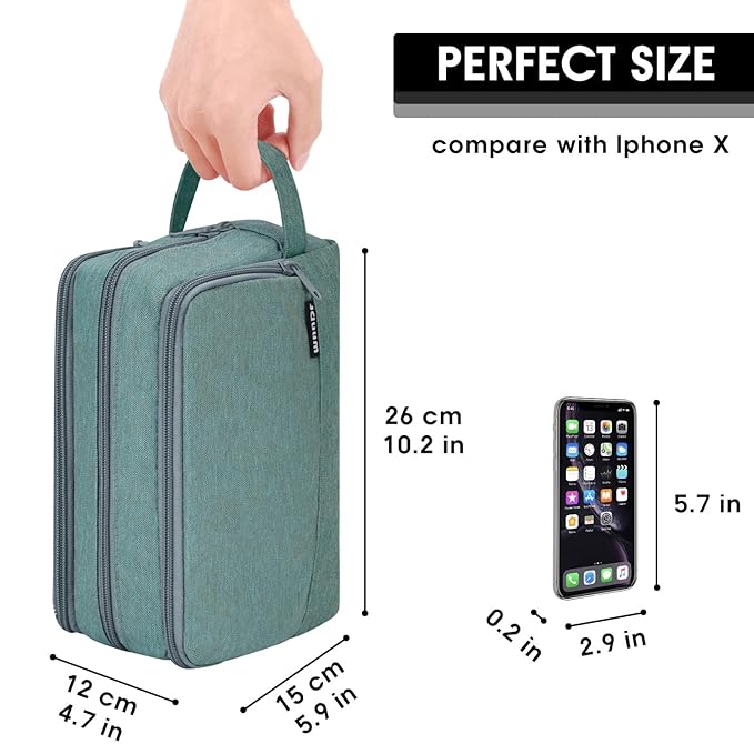 Toiletry Bag for Men Hanging Dopp Kit Water Resistant Shaving Bag Small Toiletry Bag for Traveling (Turquoise)