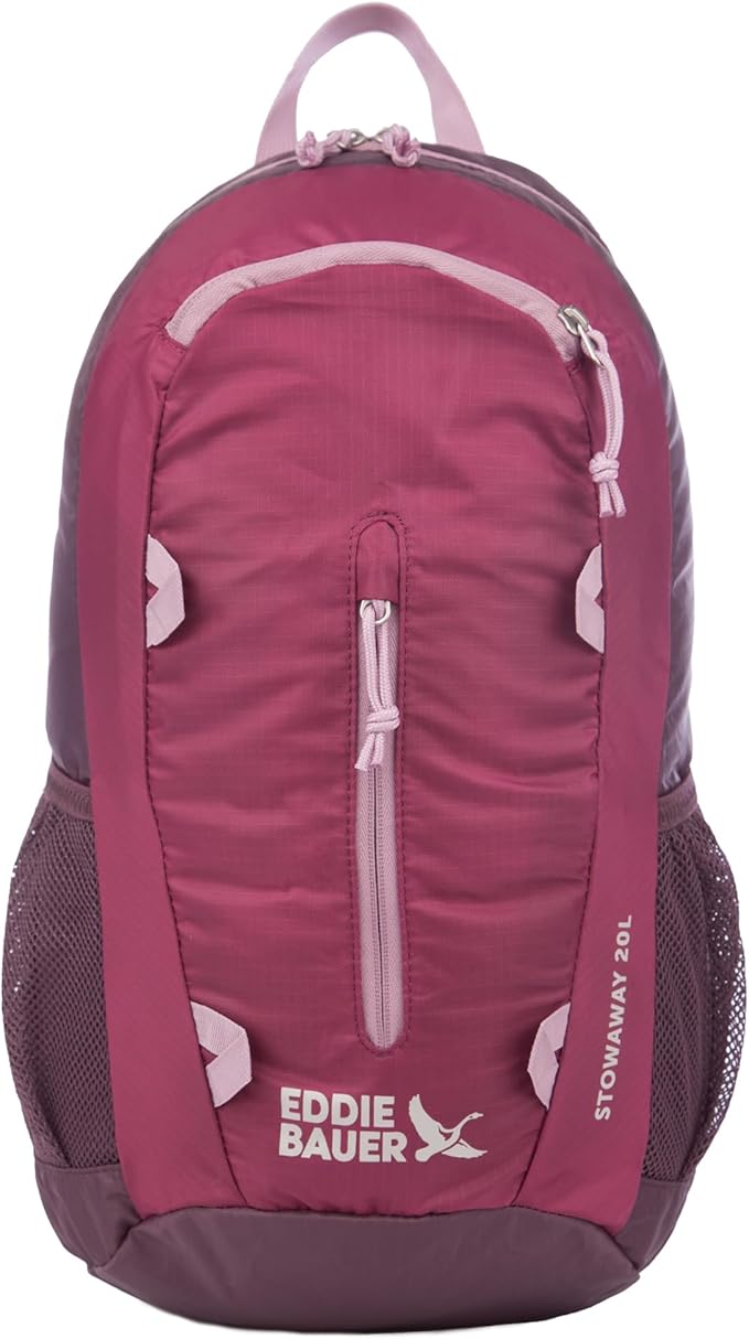 Eddie Bauer Stowaway Packable Backpack | Travel | Outdoor | Lightweight | Foldable | Durable | Ripstop Polyester | 20L - Port Red