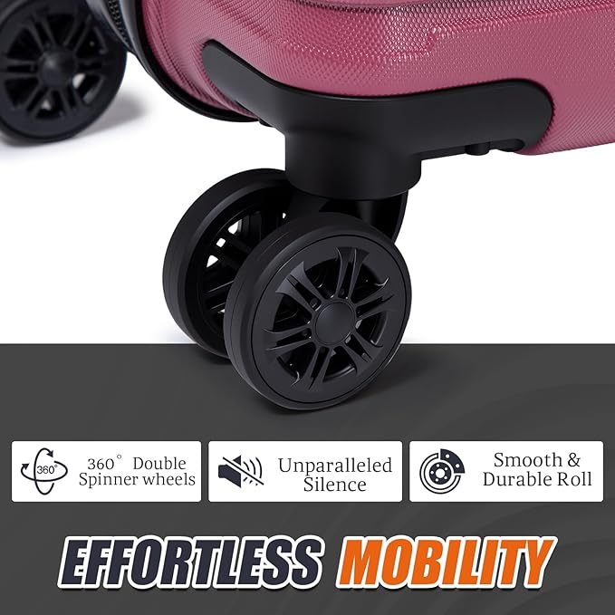 Luggage Sets 5 Piece Suitcases with Wheels, Suitcase Set ABS Hard Case Luggage with Spinner Wheels Durable Travel Luggage