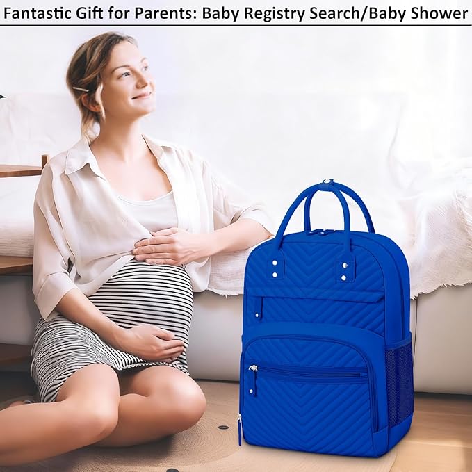 Tenot Diaper Bag Backpack Tote for Women Large Capacity, Baby with Insulated Pockets Multifunctional Bags For Girl Boy Waterproof Boys Girls Mama Maternity Travel Royal Blue