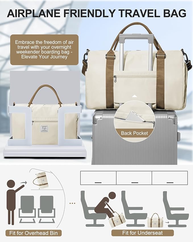 Gym Bag Womens,Travel Duffel Carry on Bag Sport Tote Bag Weekend Overnight Bag