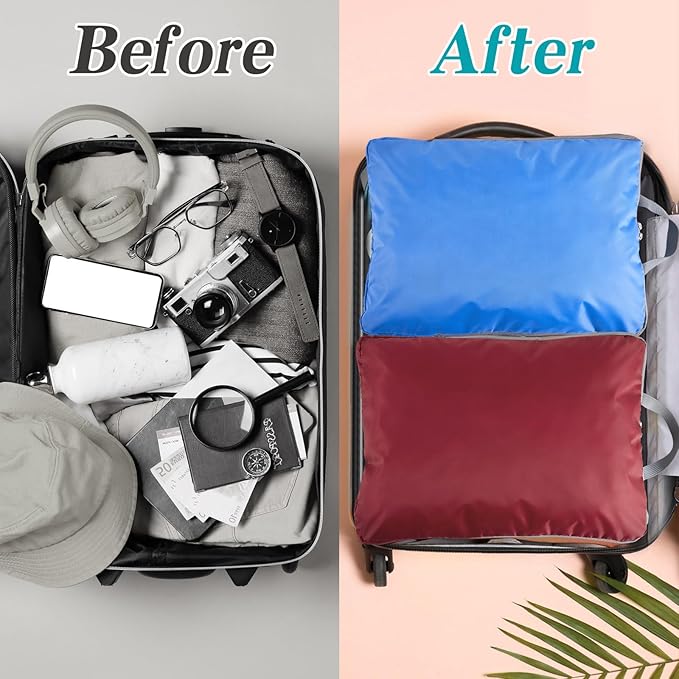 Hosuly 6 Pcs Ultralight Compression Packing Cubes for Travel 17.3 x 12.6'' XL Large Expandable Luggage Organizers for Save Space Family Long Trips (Colorful)