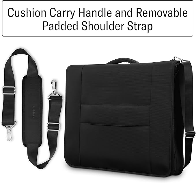 Samsonite UpLIFT 23” Bifold Garment Bag - Includes Wet Pocket and StackIt Strap™ Bi-Fold Bar To Prevent Creases - Tri-Fold Bar Option For Longer Items - Designed For Ultra Light Travel - Black