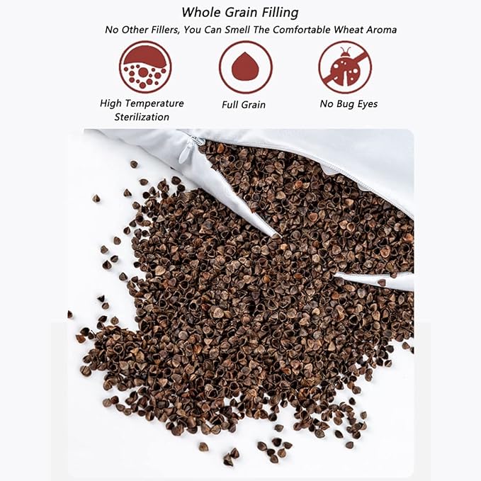 Neck & Cervical Pillows, Buckwheat Pillow Cervical Neck Roll Pillow Buckwheat Hulls Filling Cooling Round Pillows Lunch Break Buckwheat Pillow Office Waist Support Organic Buckwheat Pillow ( Color : A